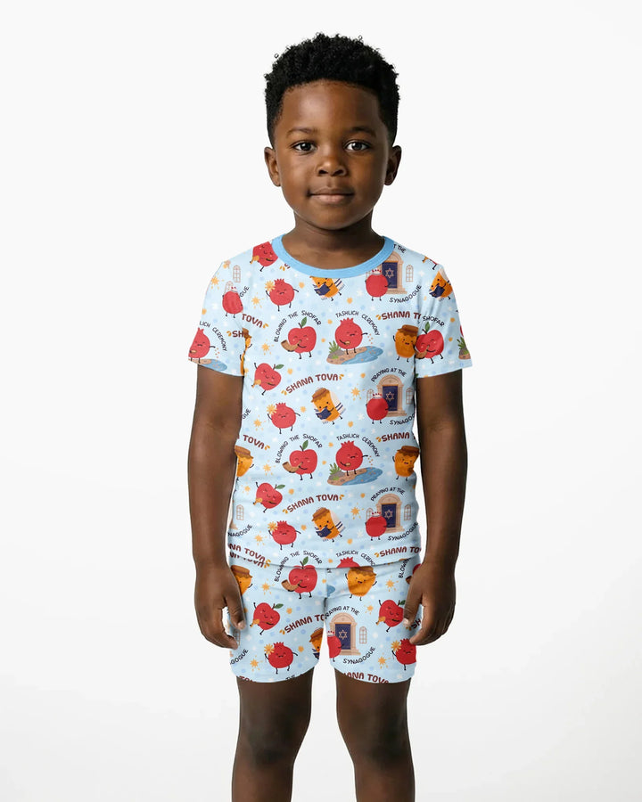 Template Bamboo Two Piece Short Sleeve Shorts Pyjamas Set