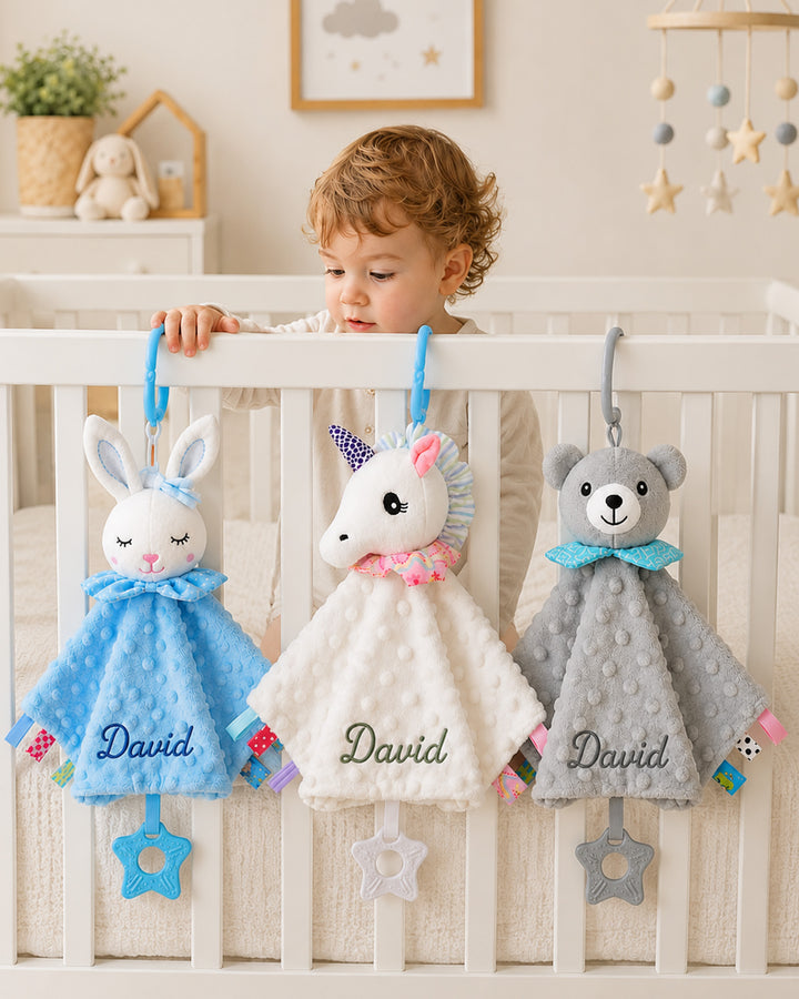 Minky Dot Lovey Baby Security Blanket