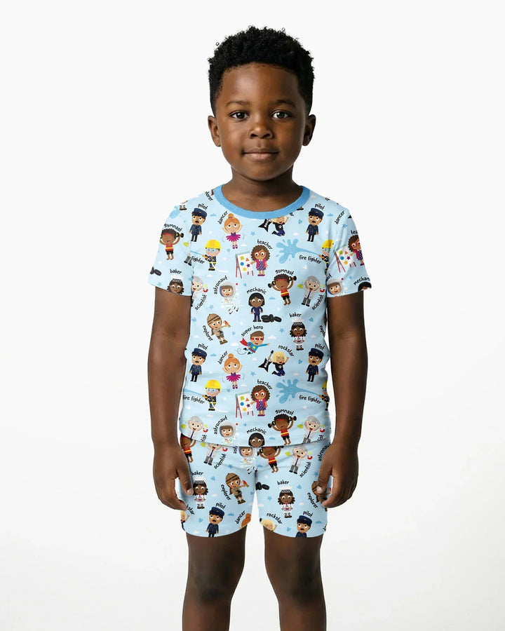 When I Grow Up Bamboo Two Piece Short Sleeve Shorts Pajama Set