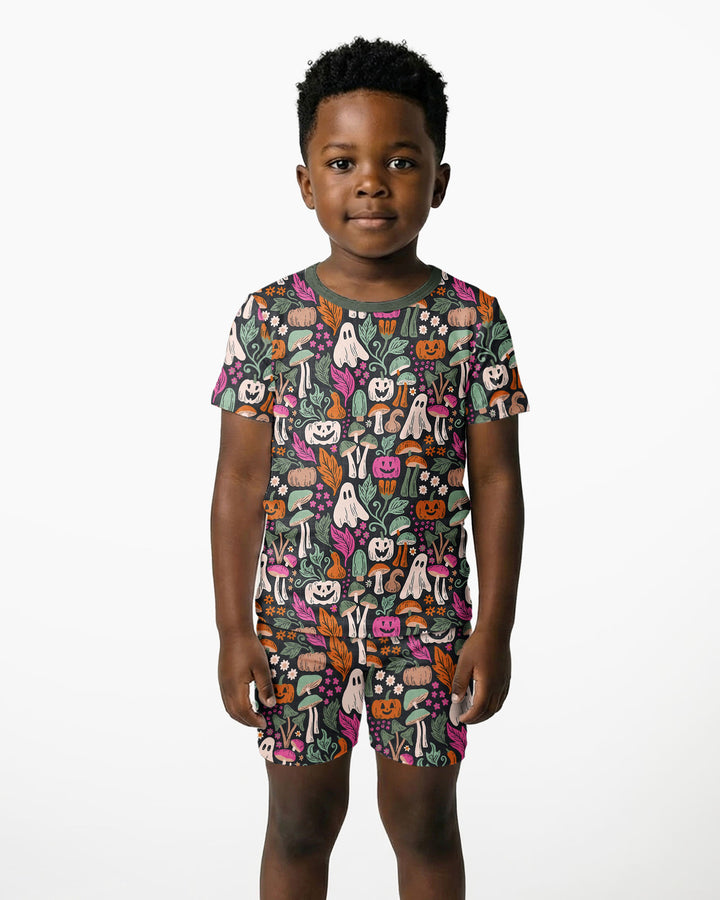 Dark Pumpkin Zona Bamboo Two Piece Short Sleeve Shorts Pajama Set