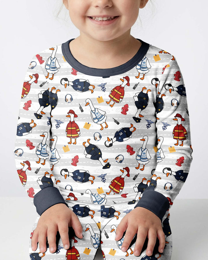 Rescue Goose Squad Bamboo Two Piece Long Sleeve Pajama Set