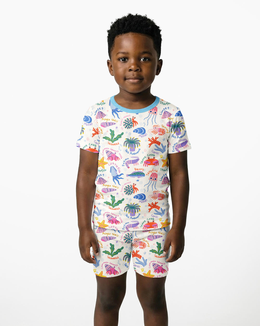 Tide Pool Pals Bamboo Two Piece Short Sleeve Shorts Pajama Set