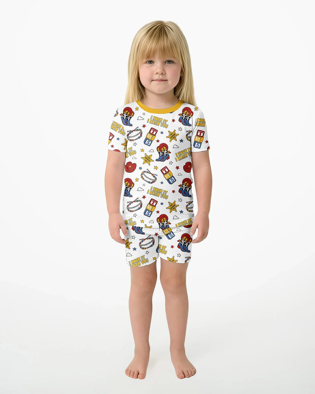 Little Cowgirl Bamboo Two Piece Short Sleeve Shorts Pajama Set