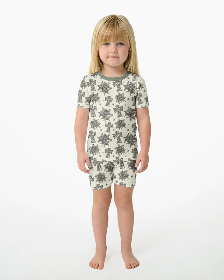 Template Bamboo Two Piece Short Sleeve Shorts Pyjamas Set