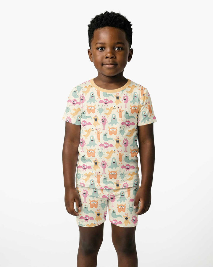 Monster Boo Bash Bamboo Two Piece Short Sleeve Shorts Pajama Set
