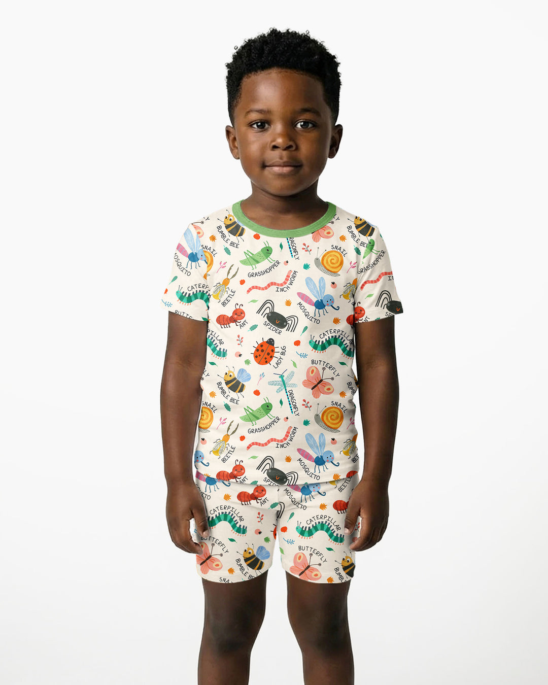Bug Field Guide Bamboo Two Piece Short Sleeve Shorts Pajama Set