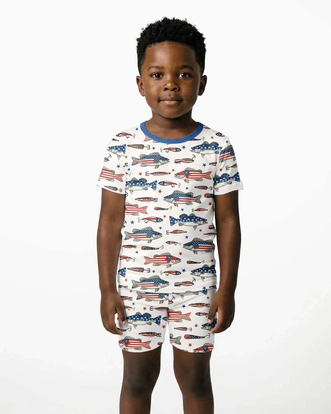Hooked On Freedom Bamboo Two Piece Short Sleeve Shorts Pajama Set