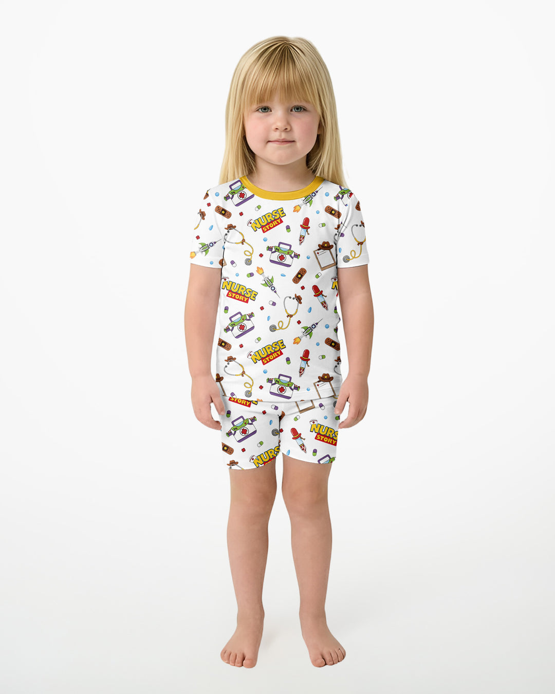 Nurse Story Bamboo Two Piece Short Sleeve Pajama Set