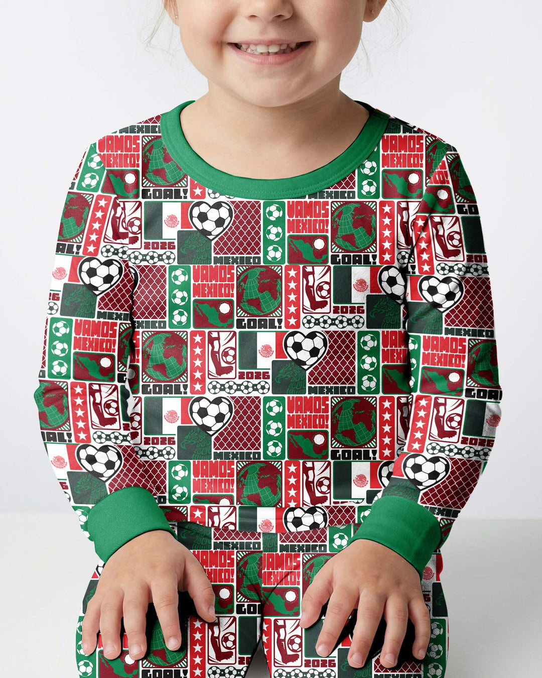 World Soccer Vamos Mexico Bamboo Two Piece Long Sleeve Pajama Set
