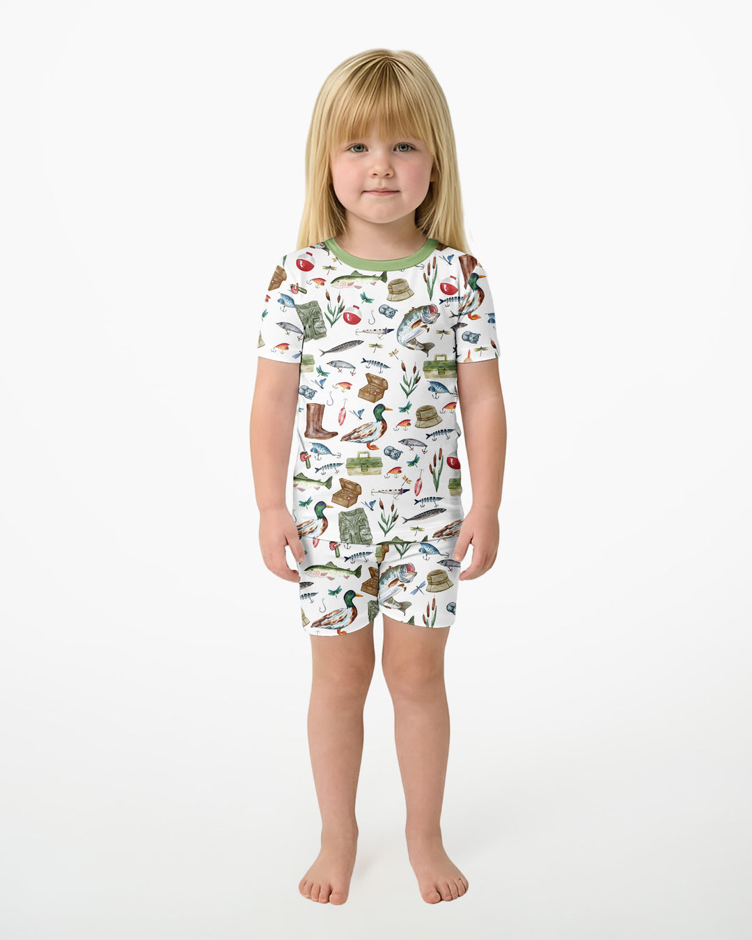 Daddy's Fishing Buddy Daddy& Me Matching Bamboo Two Piece Short Sleeve Shorts Pajama Set