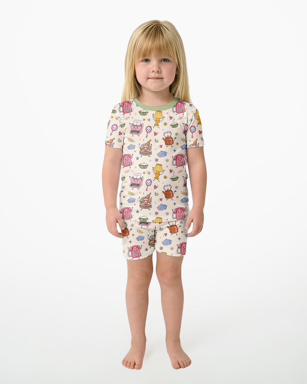 Template Bamboo Two Piece Short Sleeve Shorts Pyjamas Set