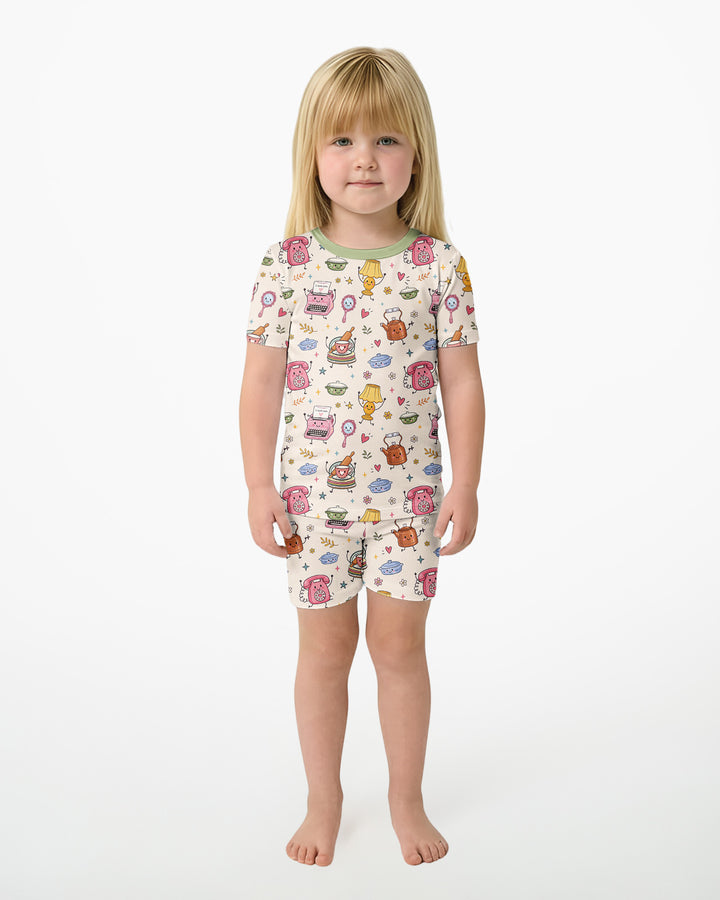 Template Bamboo Two Piece Short Sleeve Shorts Pyjamas Set