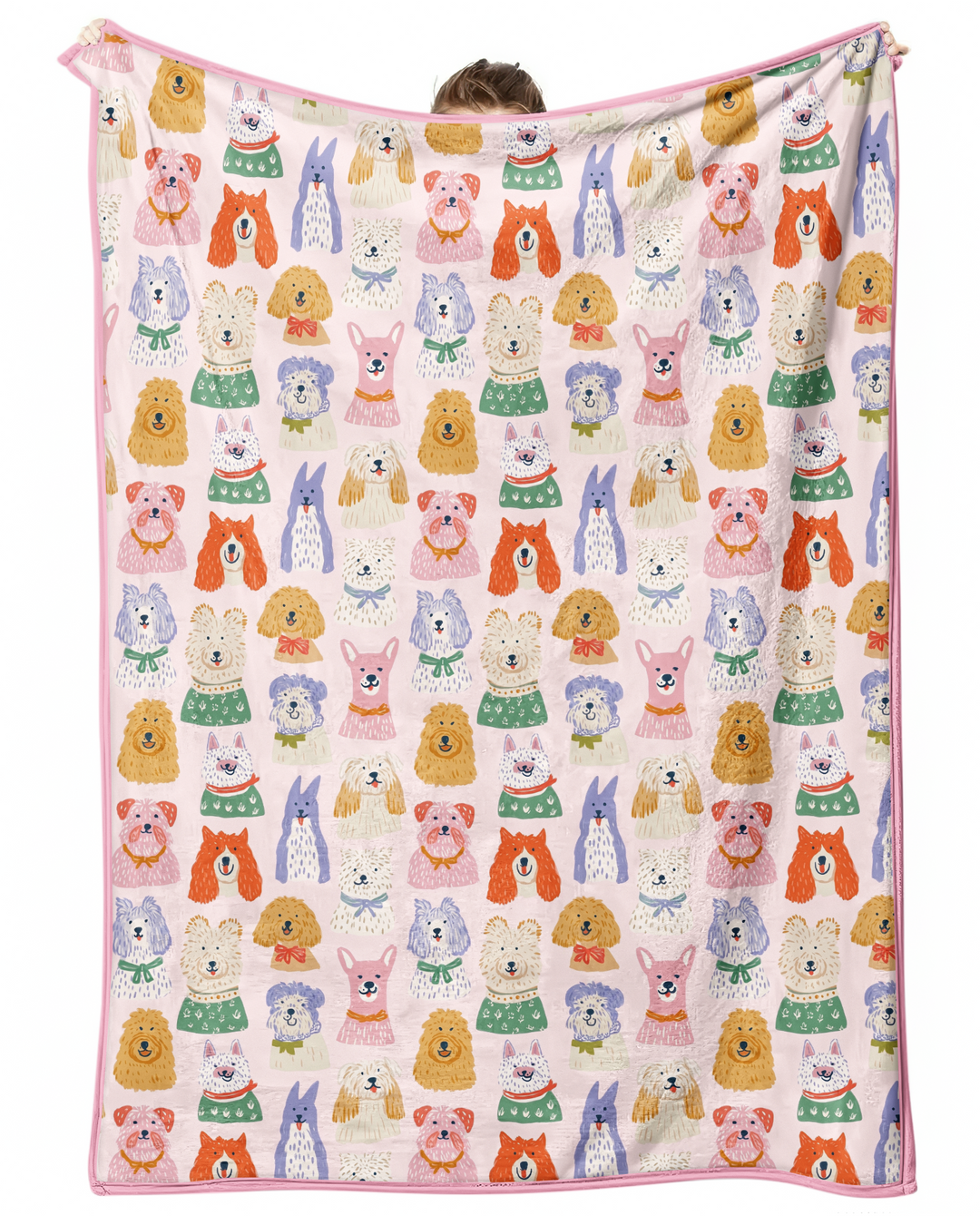 Whimsical Puppy Parade Family Matching Bamboo Blanket