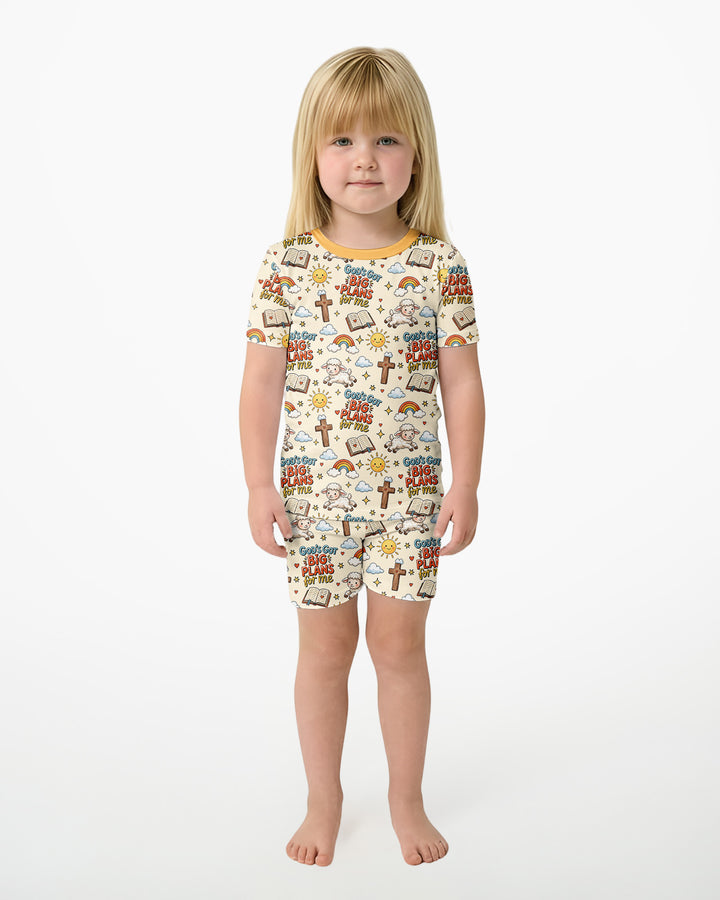 God's Got Big Plans For Me Bamboo Two Piece Short Sleeve Shorts Pajama Set