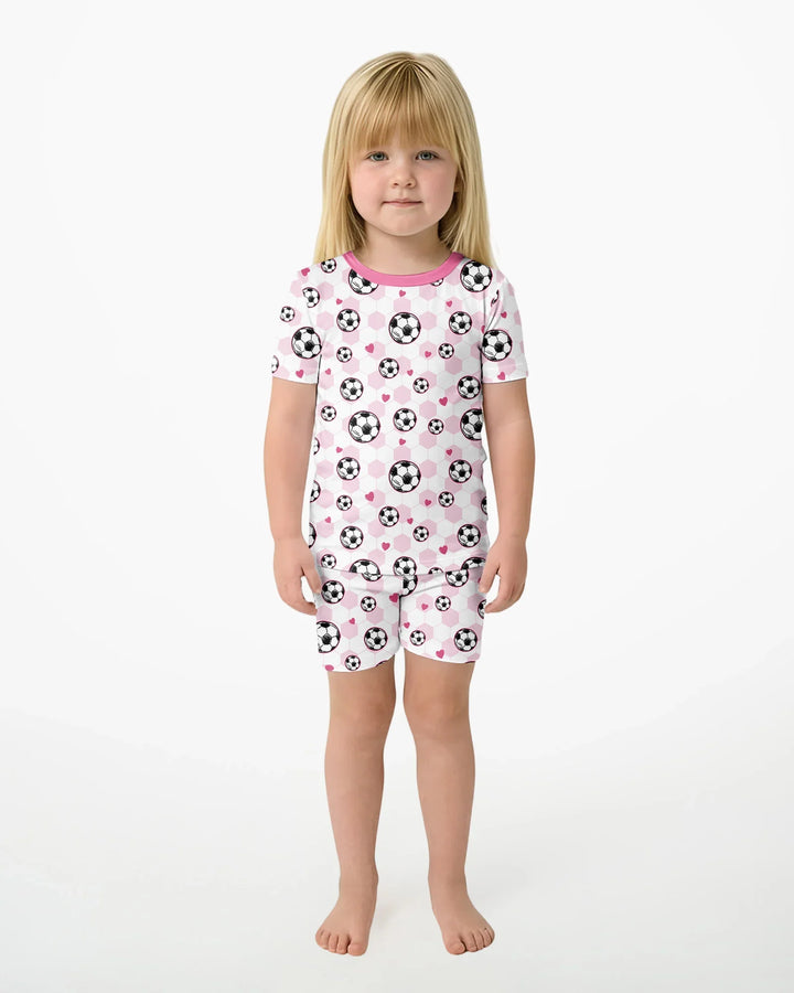 Goal Squad Family Matching Bamboo Two Piece Short Sleeve Shorts Pajama Set