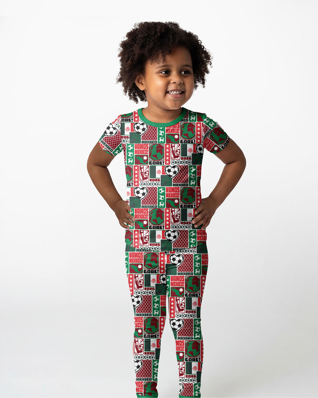 World Soccer Vamos Mexico Bamboo Two Piece Short Sleeve Pajama Set