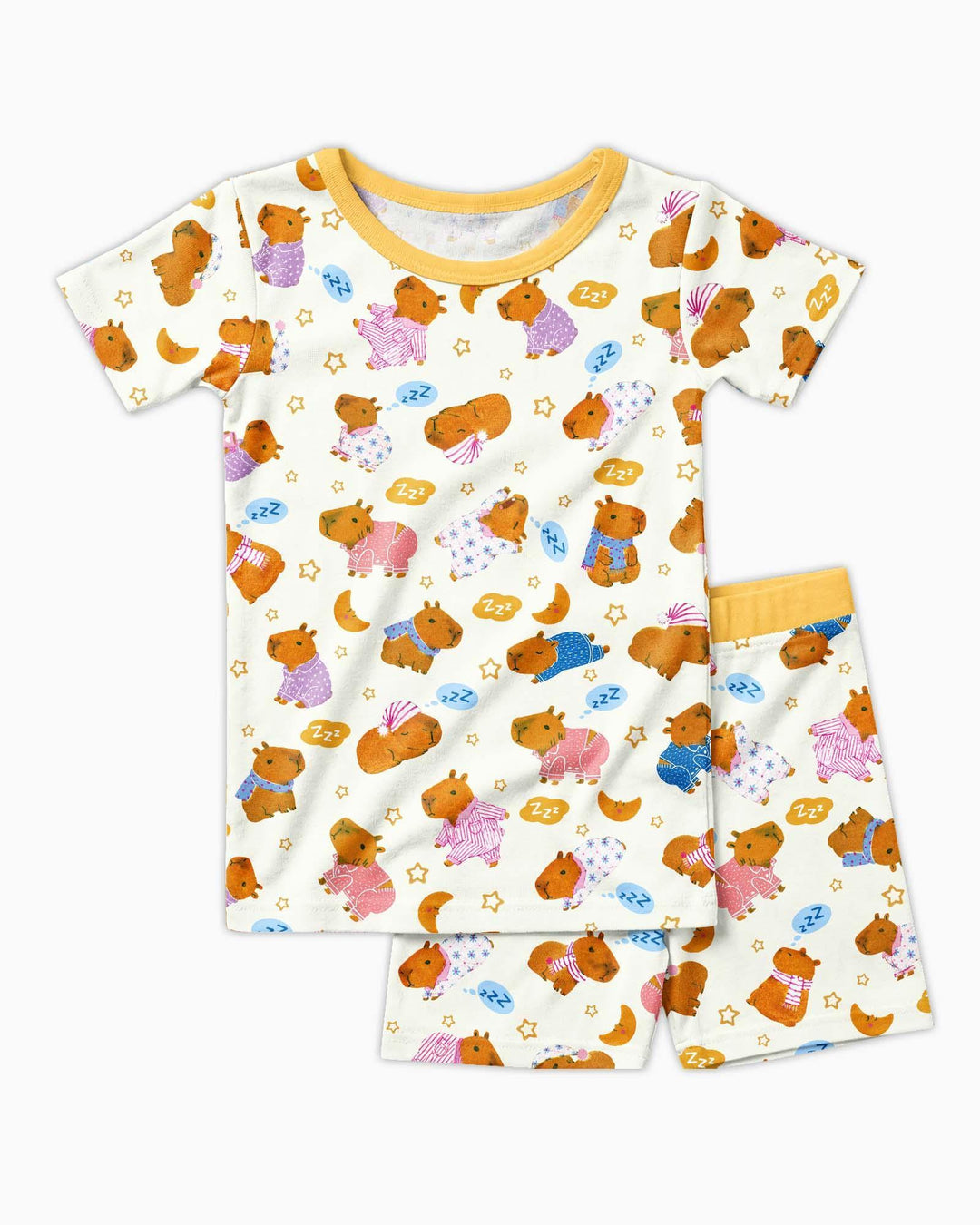 Capyjama Family Matching Bamboo Two Piece Short Sleeve Shorts Pajama Set
