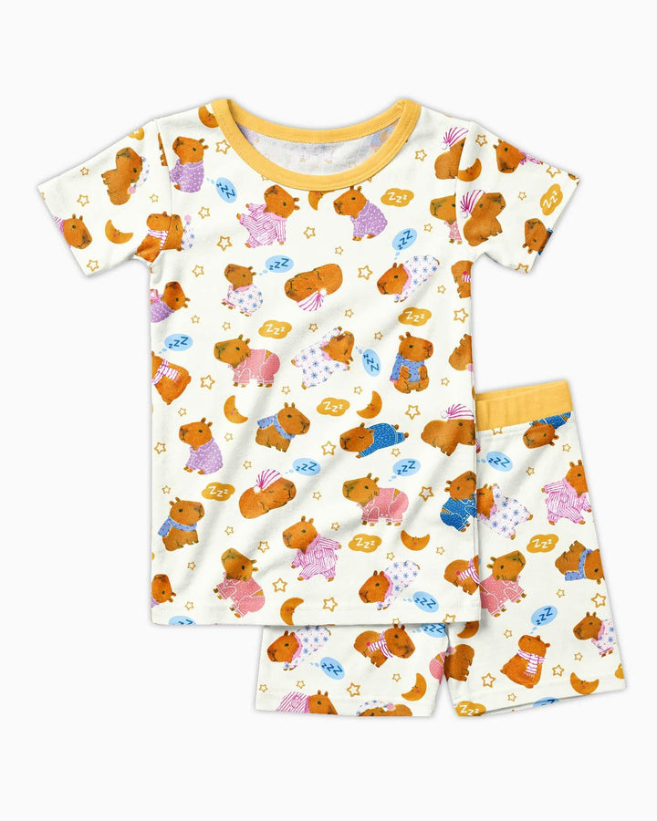 Capyjama Family Matching Bamboo Two Piece Short Sleeve Shorts Pajama Set