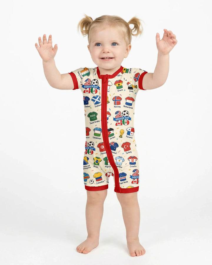 2026 Soccer World Jersey Flag Bamboo Shorty Zippy