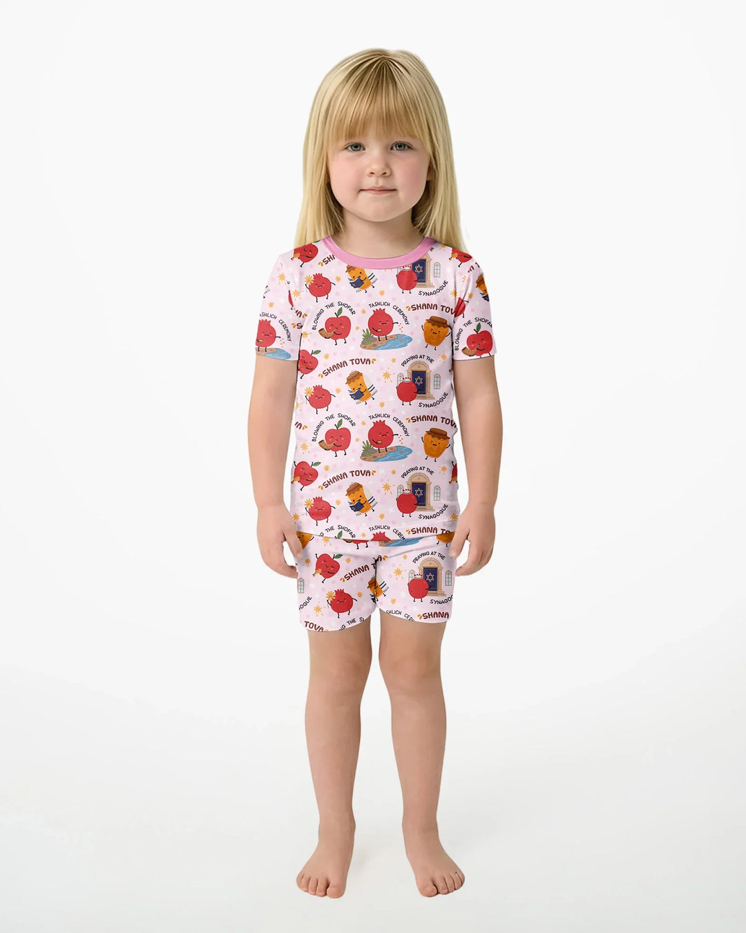 Template Bamboo Two Piece Short Sleeve Shorts Pyjamas Set
