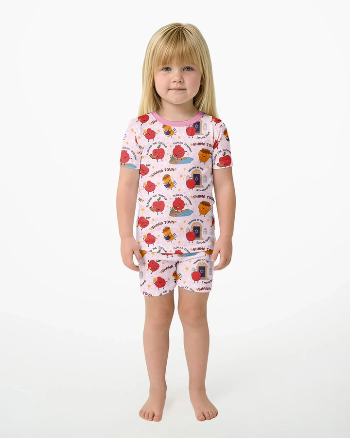 Template Bamboo Two Piece Short Sleeve Shorts Pyjamas Set