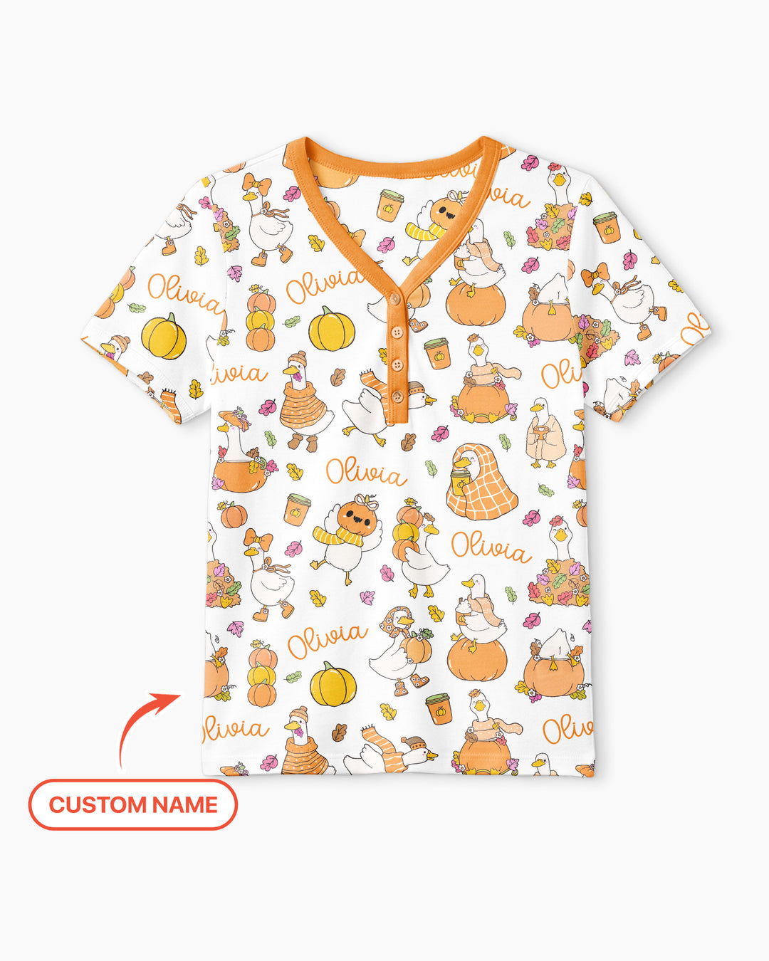 Fall Silly Goose Bamboo Women Short Sleeve Short Pajama Set