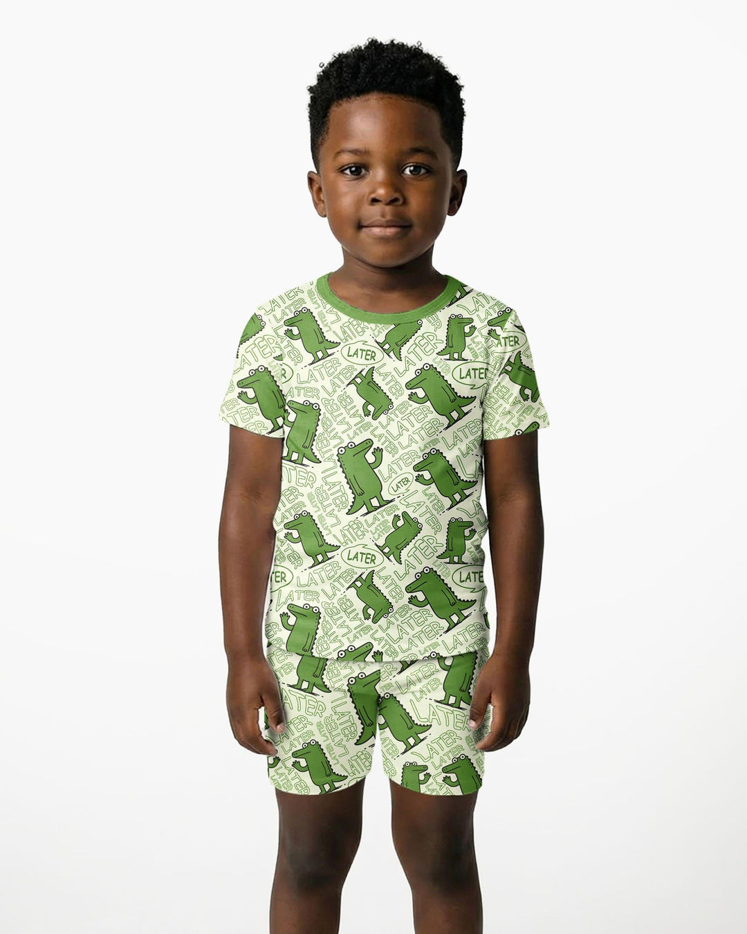 See you later, alligator! Bamboo Two Piece Short Sleeve Shorts Pajama Set