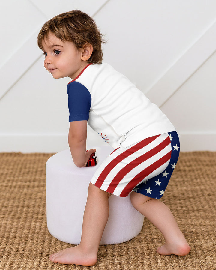 USA Soccer 2026 Family Matching Bamboo Two Piece Short Sleeve Shorts Pajama Set