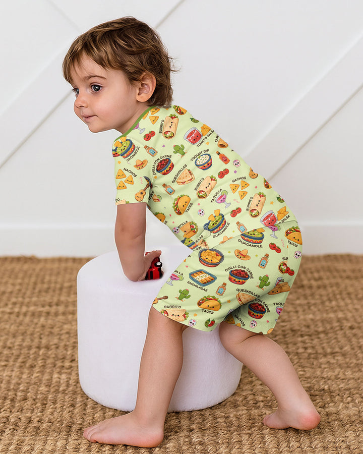 Template Bamboo Two Piece Short Sleeve Shorts Pyjamas Set