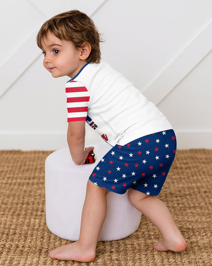 USA Soccer Cup Bamboo Two Piece Short Sleeve Shorts Pajama Set