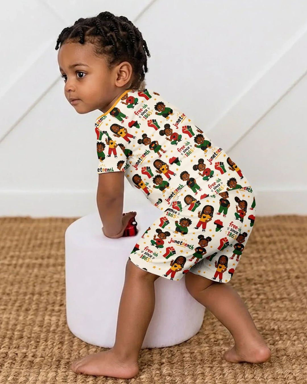 Juneteenth Free-ish Since 1865 Bamboo Two Piece Short Sleeve Shorts Pajama Set