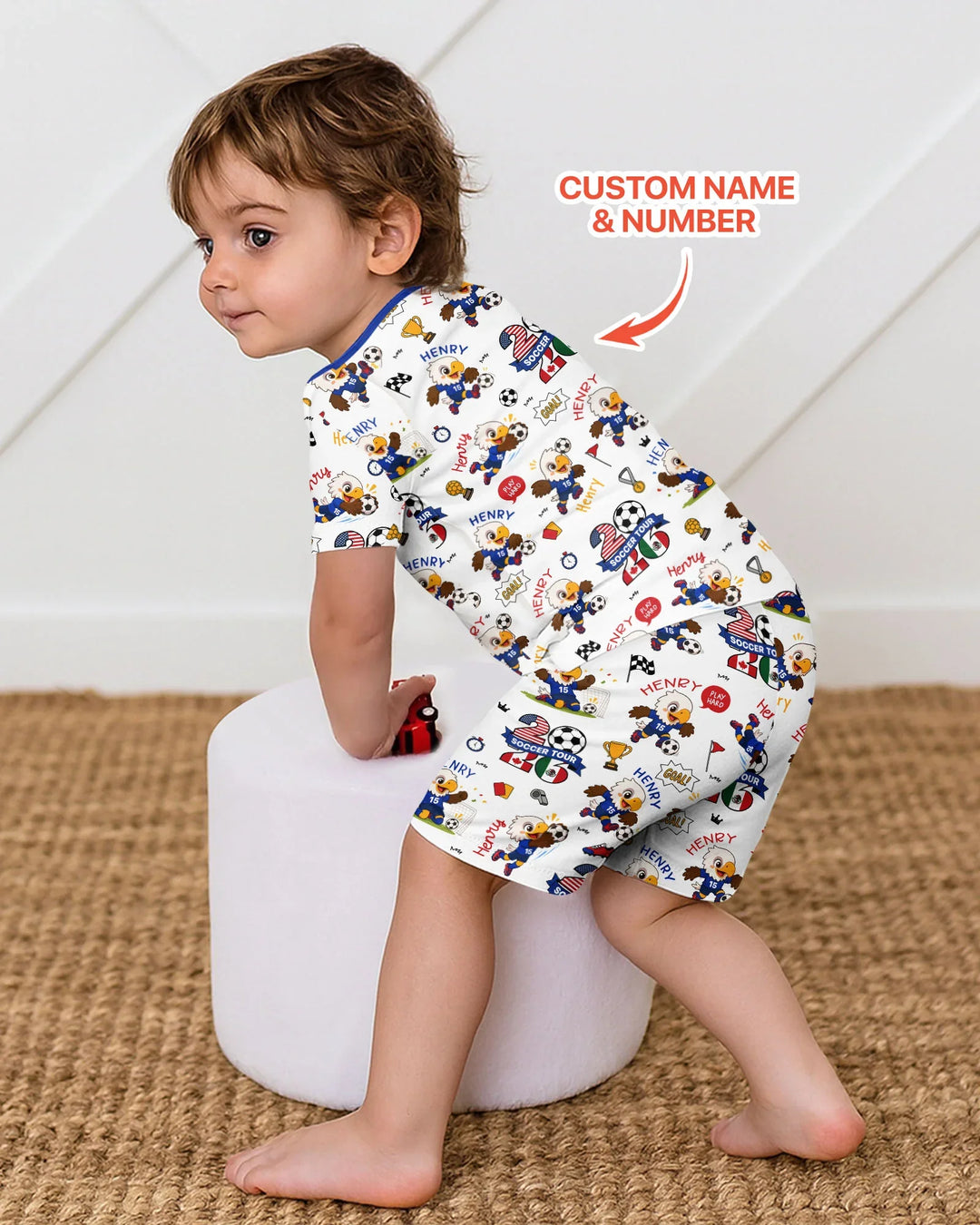 USA We Are Champions Soccer Tour 2026 Bamboo Two Piece Short Sleeve Shorts Pajama Set
