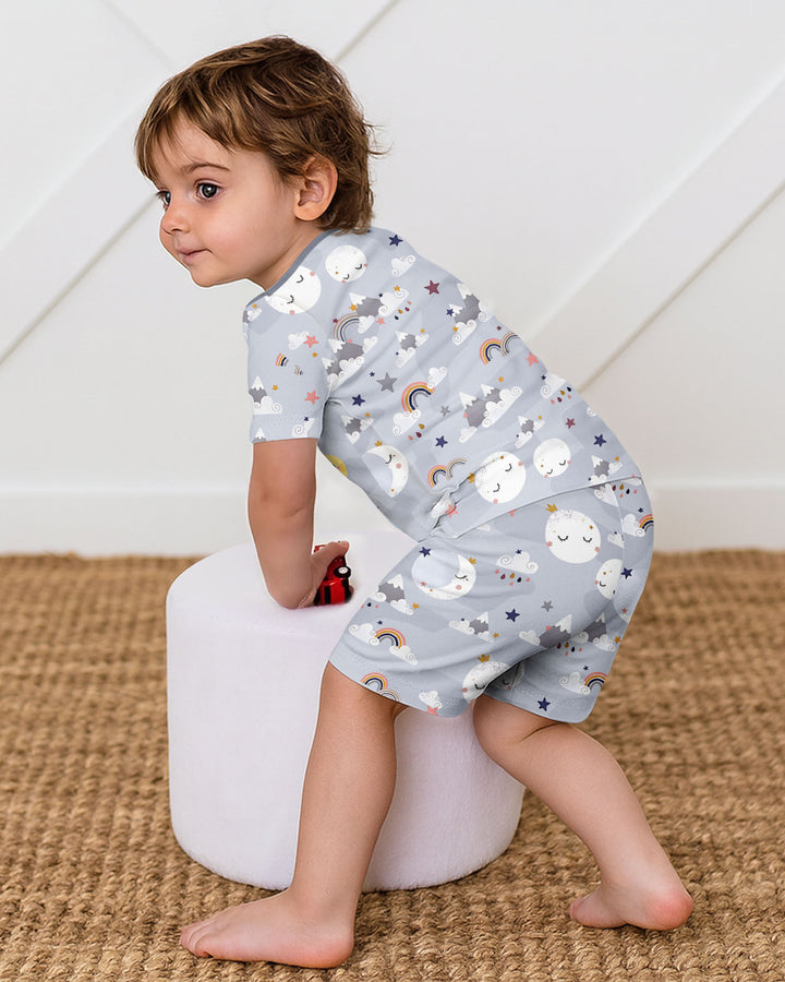My Grandma Loves Me To The Moon And Back Bamboo Two Piece Short Sleeve Shorts Pajama Set