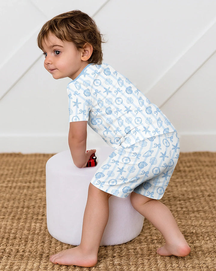 Coastal Keepsakes Family Matching Bamboo Two Piece Short Sleeve Shorts Pajama Set