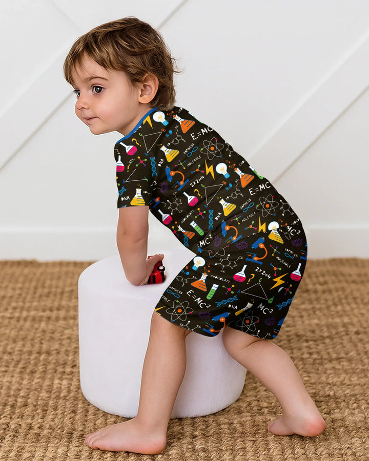 Science Explorer Family Matching Bamboo Two Piece Short Sleeve Shorts Pajama Set