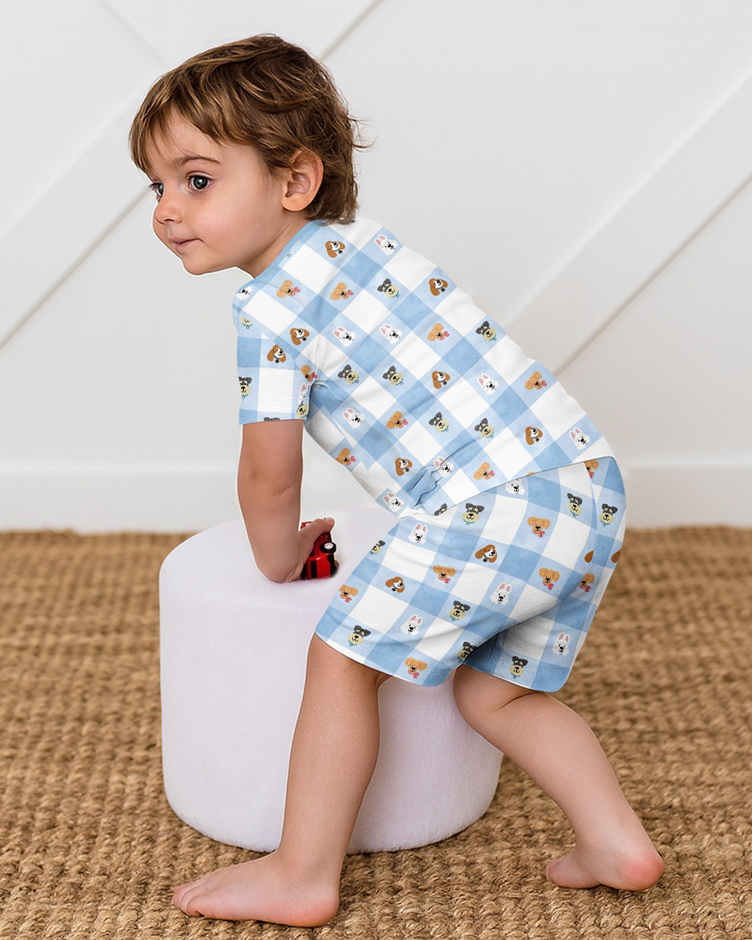 Plaid Pals Family Matching Bamboo Two Piece Short Sleeve Shorts Pajama Set