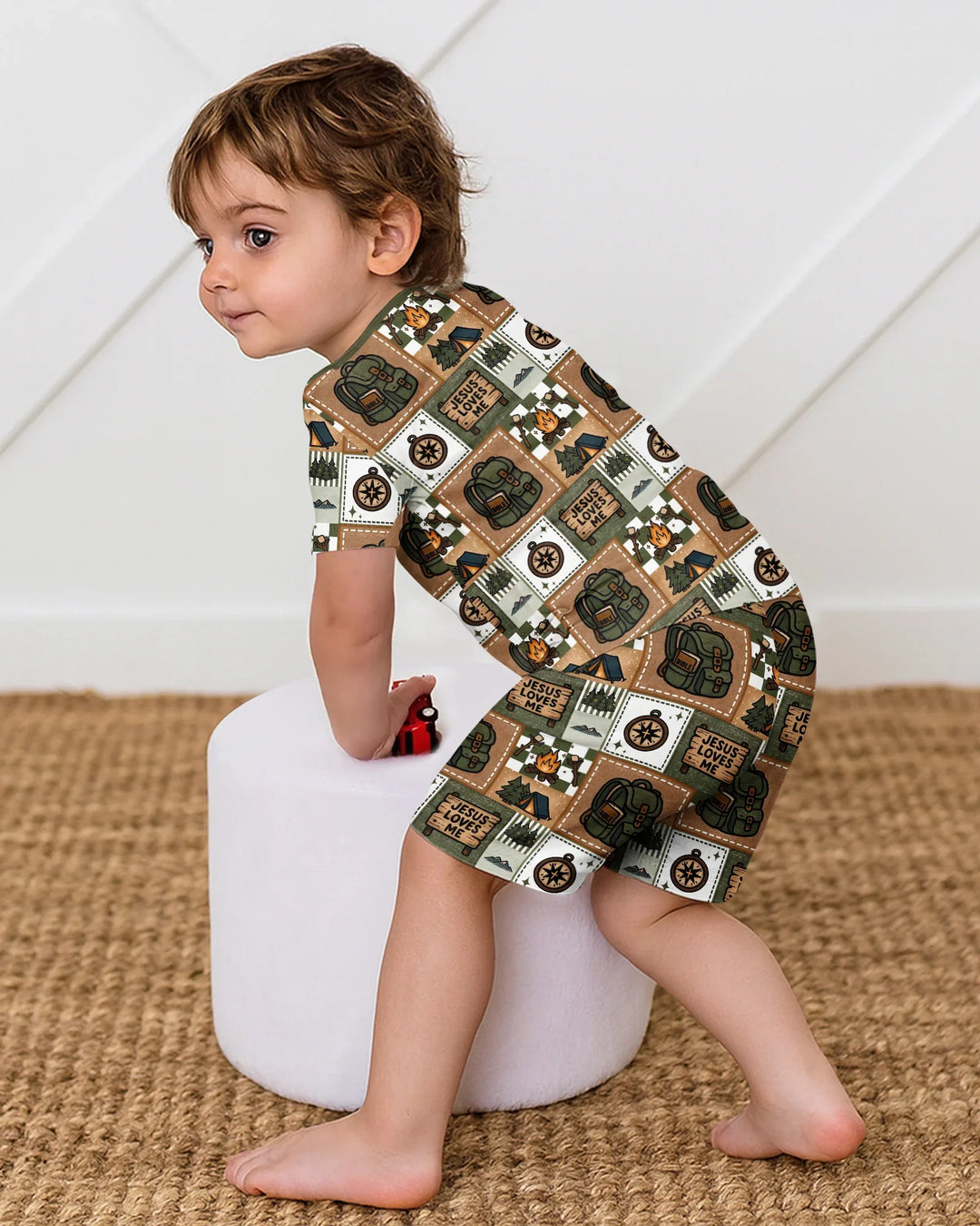 Template Bamboo Two Piece Short Sleeve Shorts Pyjamas Set