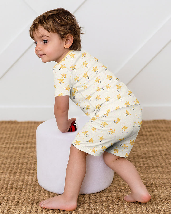 Template Bamboo Two Piece Short Sleeve Shorts Pyjamas Set