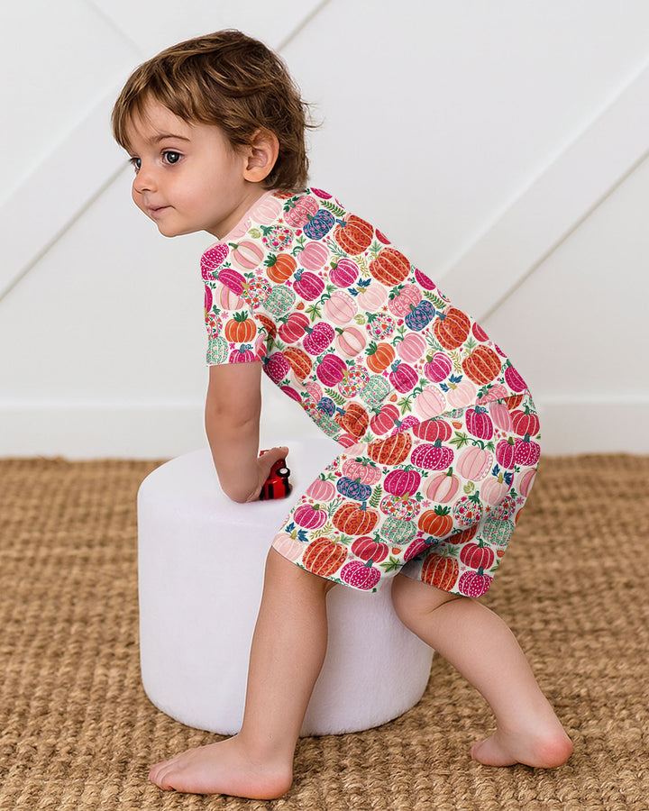 Pumpkin & Bloom Bamboo Two Piece Short Sleeve Shorts Pajama Set