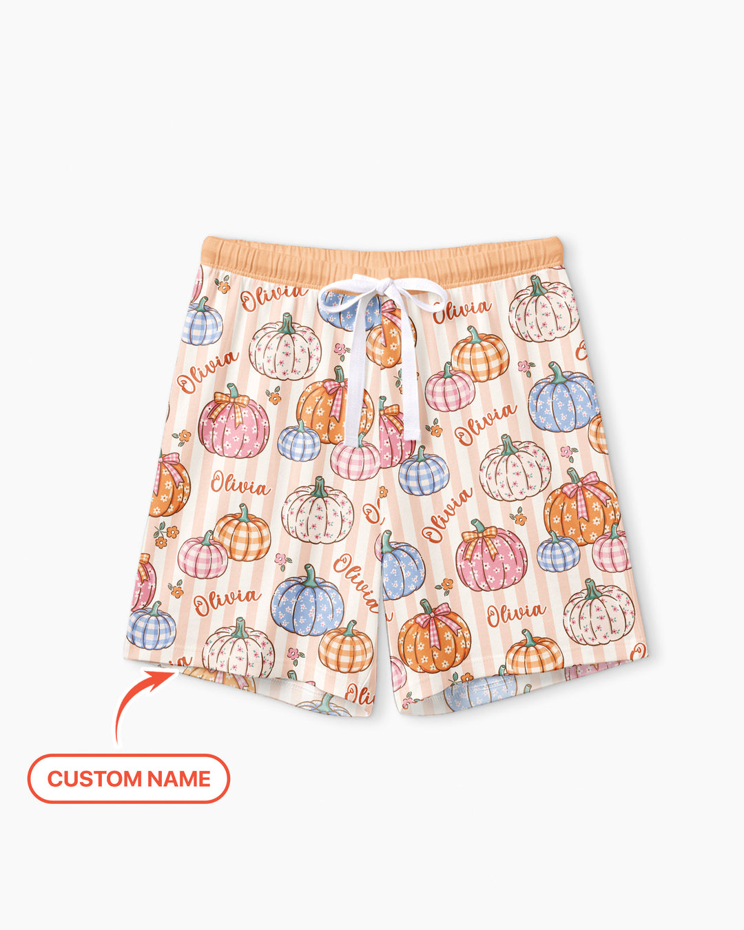Custom Name Pumpkin Patch Bamboo Women Short Sleeve Short Pajama Set