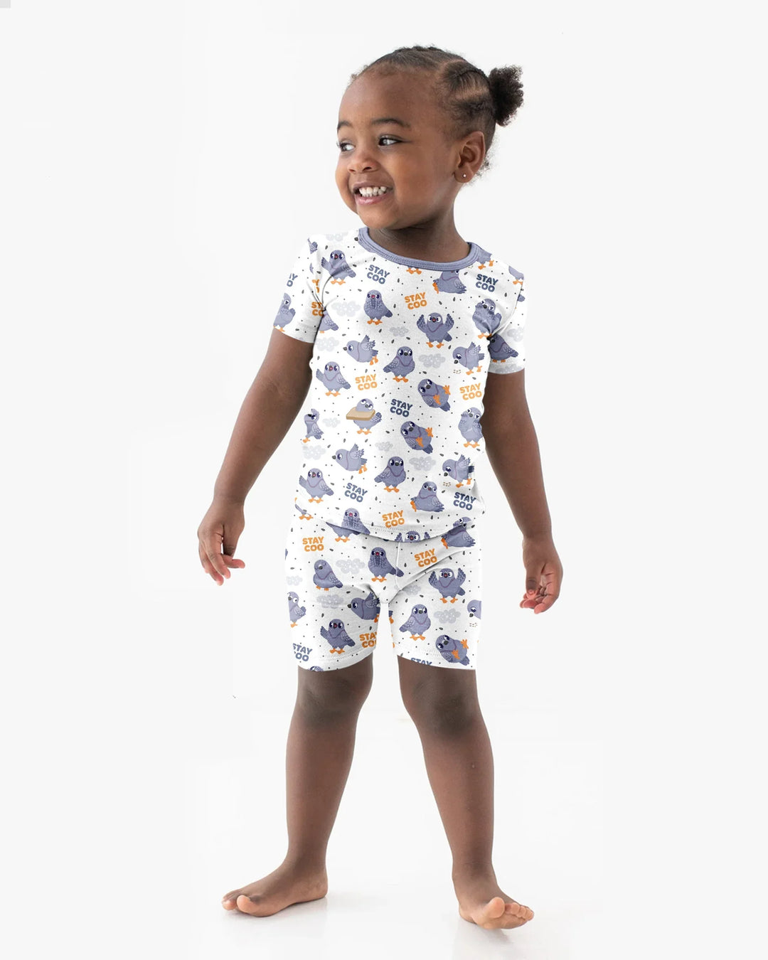 Pigeon Stay Coo Bamboo Two Piece Short Sleeve Shorts Pajama Set