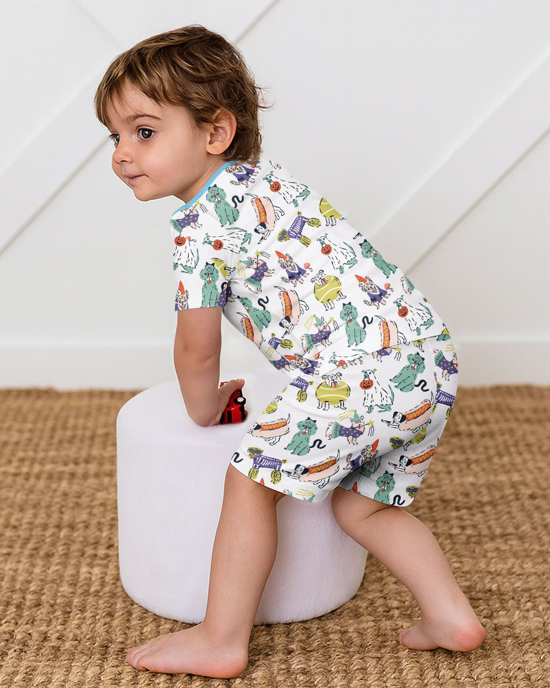 Bark-O-Ween Bamboo Two Piece Short Sleeve Shorts Pajama Set