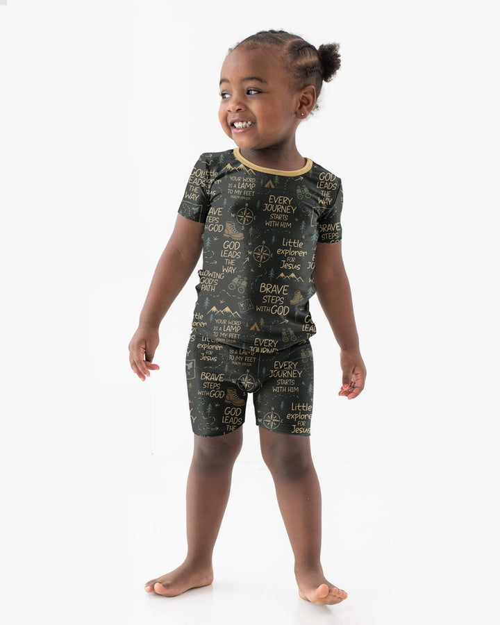 Template Bamboo Two Piece Short Sleeve Shorts Pyjamas Set
