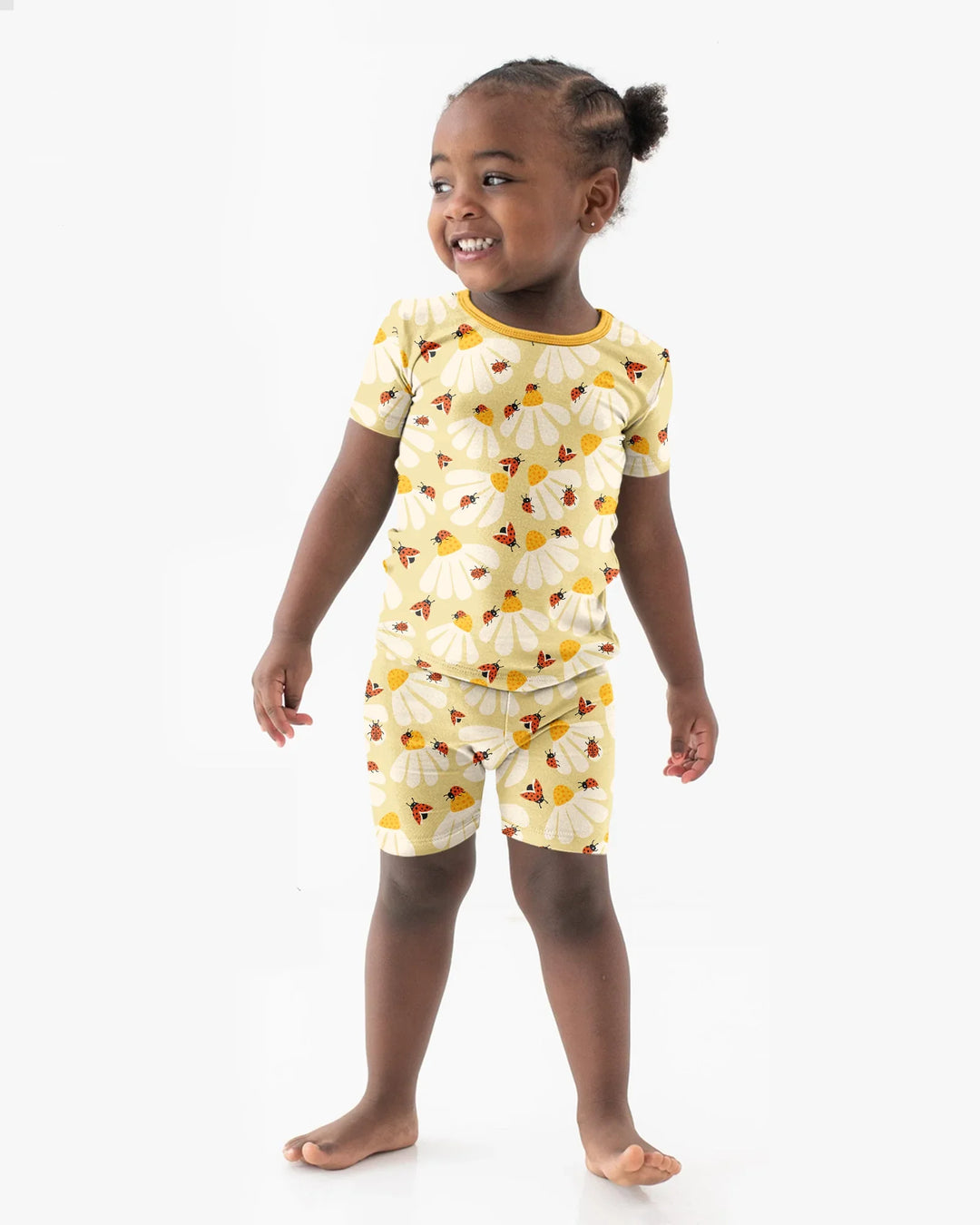 Lucky Little Bug Bamboo Two Piece Short Sleeve Shorts Pajama Set