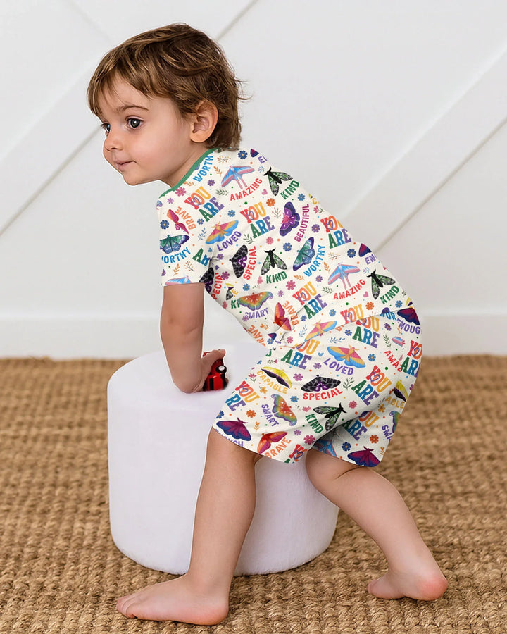 Proud Wings Family Matching Bamboo Two Piece Short Sleeve Shorts Pajama Set