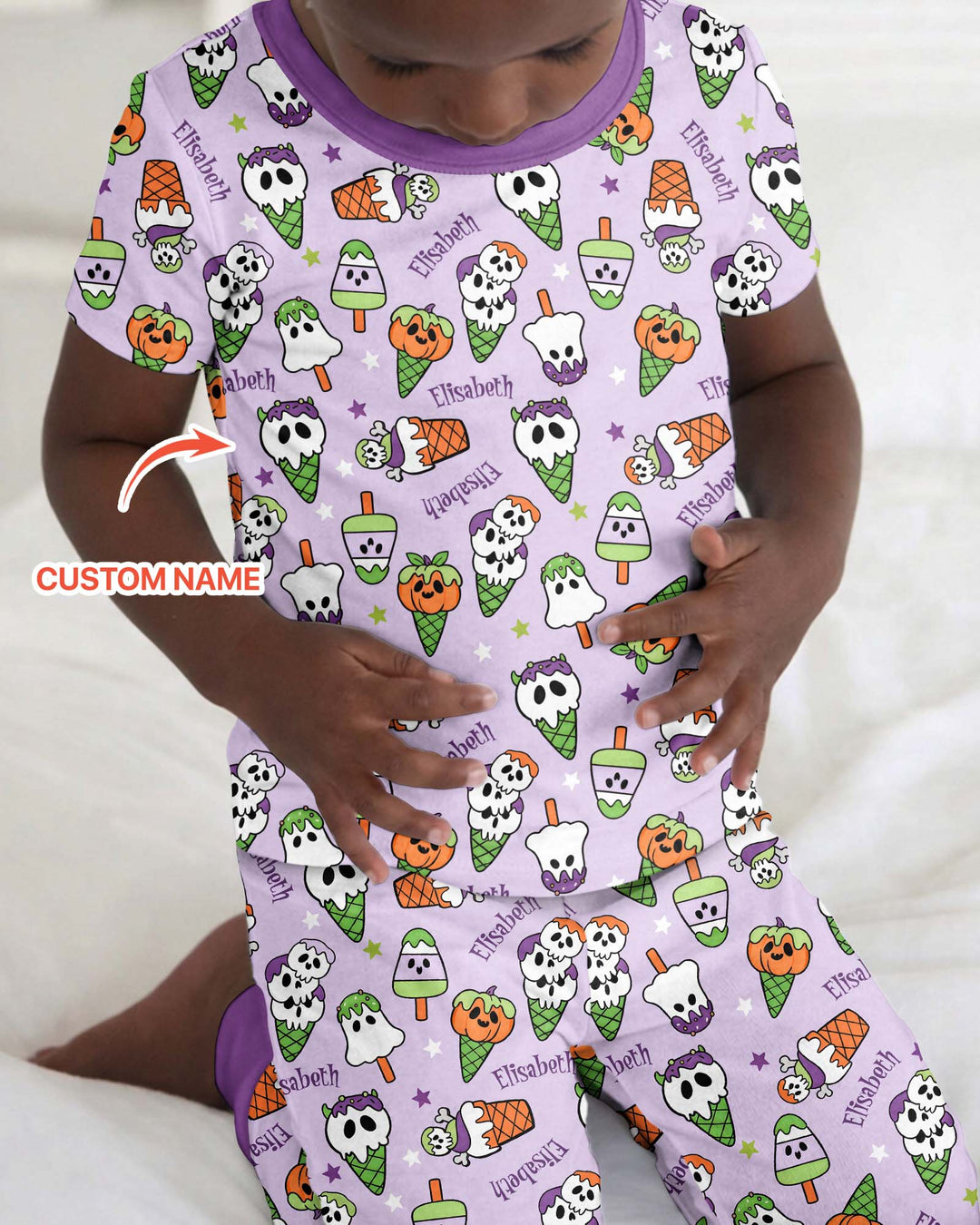 Summerween Ice cream Bamboo Two Piece Short Sleeve Pajama Set