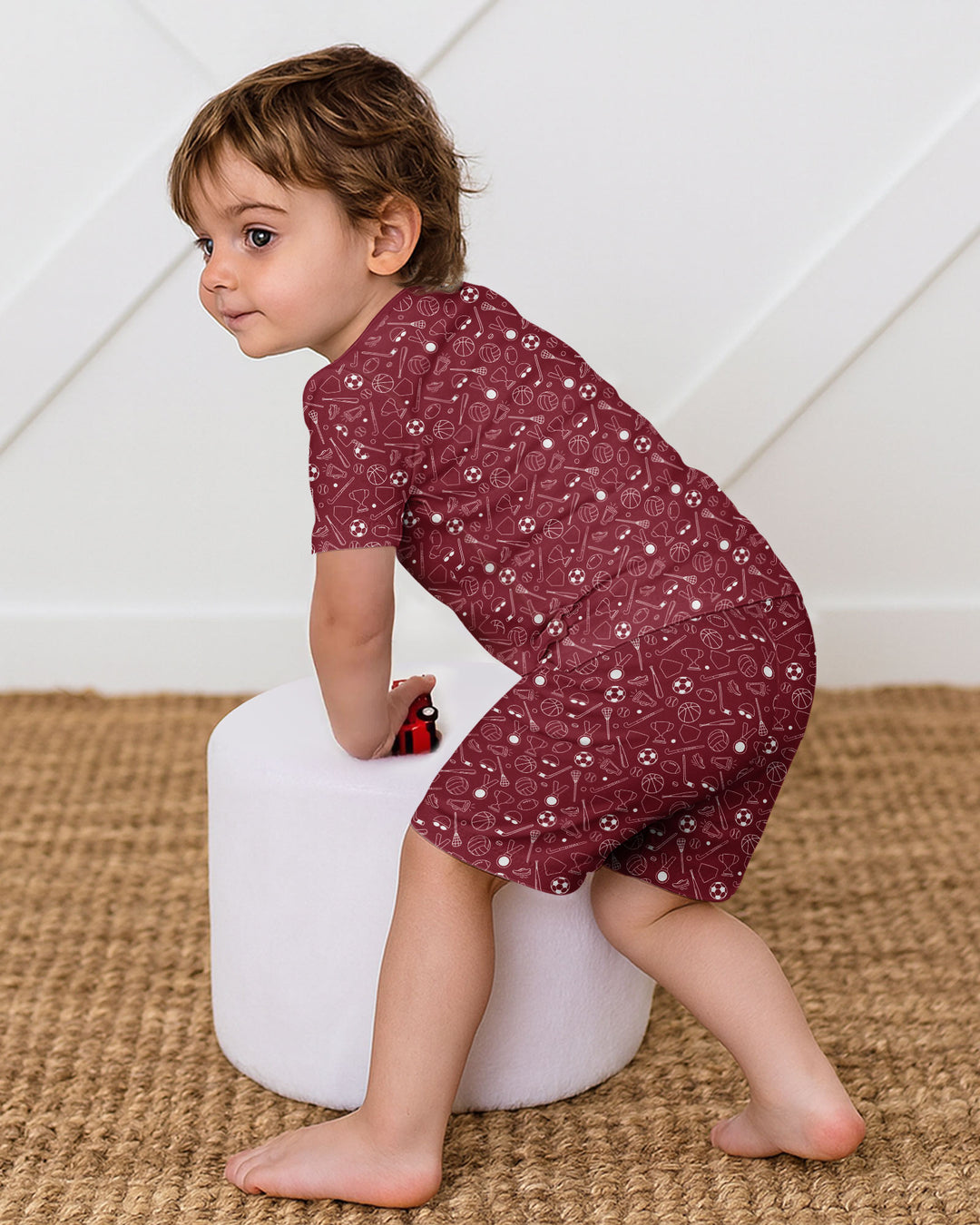Doodle Sports Bamboo Two Piece Short Sleeve Shorts Pajama Set