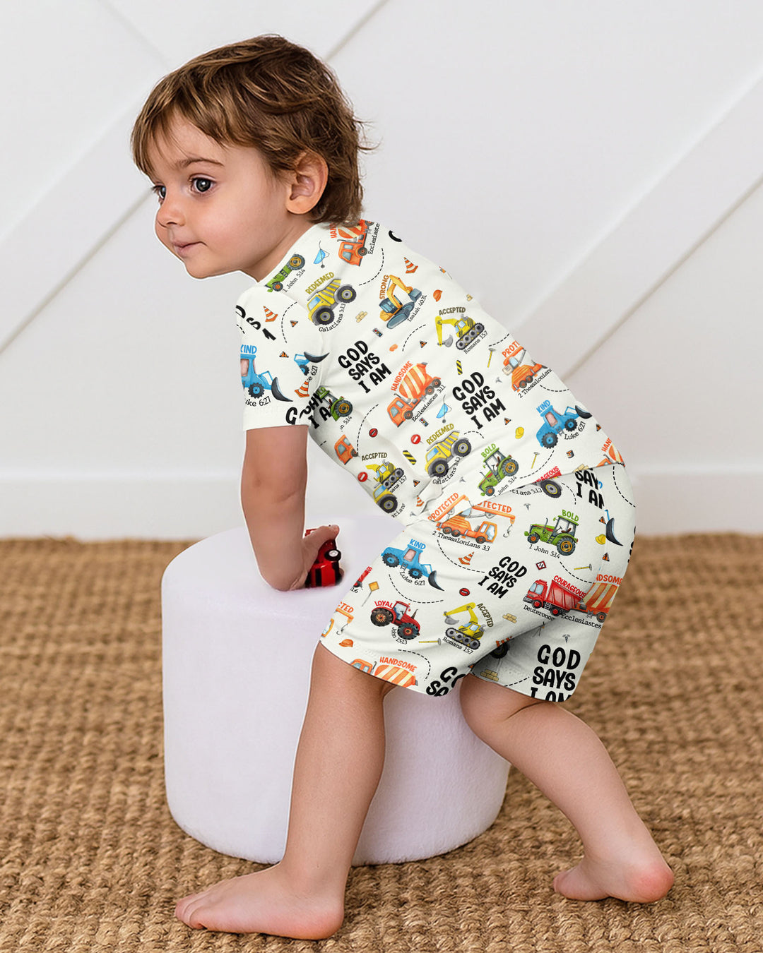 God Says I Am Boy Bamboo Two Piece Short Sleeve Shorts Pyjamas Set