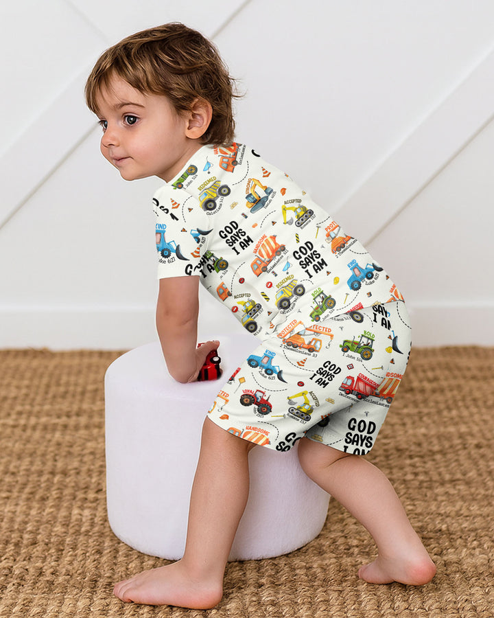 God Says I Am Boy Bamboo Two Piece Short Sleeve Shorts Pyjamas Set