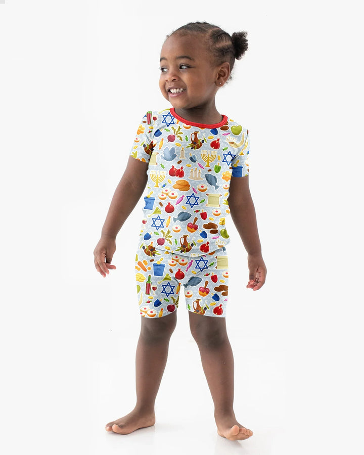 Shana Tovah Bamboo Two Piece Short Sleeve Shorts Pajama Set